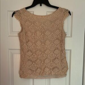 The Limited Lace Cap Sleeve Blouse - Cream